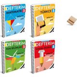 Arı Yayıncılık Arı 5. Sınıf Maarif Matematik Fen Türkçe ve Sosyal Defterim 4lü Set + Telefon Standı - Maarif Model