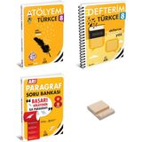 Arı Yayıncılık Lgs 8. Sınıf Türkçe ve Paragraf Atölyem-Defterim 3lü Set + Telefon Standı