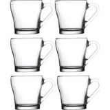 Aria 6lı Cam 205cc Çay Kahve Kulplu Mug Kupa Bardak Takımı