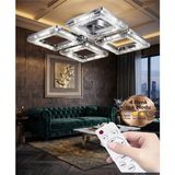 Aria Model Gümüş 4"lü Ledli 3 Renk Modu Kristal Salon Mutfak Yatak Çocuk Odası Avize