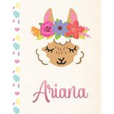 Ariana: Personalized Llama Sketchbook For Girls With Pink Name - 8.5X11 110 Pages. Doodle, Draw, Sketch, Create!