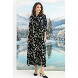 Arias Closet %100 Viskon Desenli Truvakar Kollu Saten Elbise