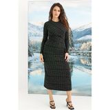 Arias Closet Desenli Uzun Kollu Elbise