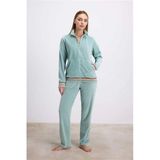 Arias Closet Kadife Dokulu Uzun Kollu Sweatshirt Pantolon Takımı