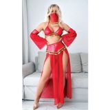 Arias Closet Kırmızı Peçeli Seksi Dansöz Kostümü