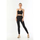 Arias Closet Siyah Mi Emay 3921 Seamless Ripli Tayt Yoga Takımı