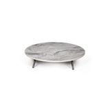 Arıcıoğlu 100 cm Metal Ayaklı Mermer Desen Yer Sofrası Masa Ahşap Sofra