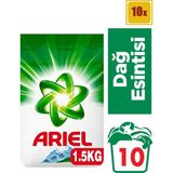Ariel 1,5 kg Toz Çamaşır Deterjanı Dağ Esintisi 100 Yıkama Leke Çıkarma Gücü - 15 kg