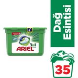Ariel 3'ü 1 Arada Pods 35 Yıkama Sıvı Çamaşır Deterjanı Kapsülü Dağ Esintisi Beyazlar İçin