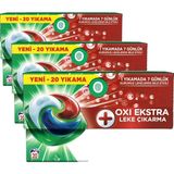 Ariel Hepsi1Arada PODS Oxi Extra Leke Çıkarma Kapsül Çamaşır Deterjanı Beyazlar ve Renkliler 20 Yıkama (3 paketi)