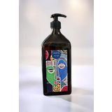 ARİENEL Sıvı Sabunluk | 500 ml | Amber Cam Şişe | Art Series | Faces