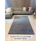Aries Home Tavşan Tüyü Antrasit Yumuşak Makinada Yıkanabilir Kaymaz Kalın Dekoratif Post Halı ANTRASİT 80 x 250
