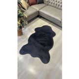 Aries Home Tavşan Tüyü Antrasit Yumuşak Makinada Yıkanabilir Kaymaz Ve Toplanmaz Süet Taban Post Halı 160 x 200 ANTRASİT