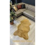 Aries Home Tavşan Tüyü Camel Yumuşak Makinada Yıkanabilir Kaymaz Ve Toplanmaz Süet Taban Post Halı 80 x 200 CAMEL
