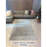 Aries Home Tavşan Tüyü Gri Yumuşak Makinada Yıkanabilir Kaymaz Kalın Dekoratif Post Halı GRİ 80 x 300