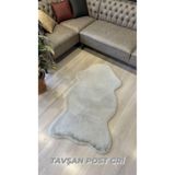 Aries Home Tavşan Tüyü Gri Yumuşak Makinada Yıkanabilir Kaymaz Ve Toplanmaz Süet Taban Post Halı 80 x 100 GRİ