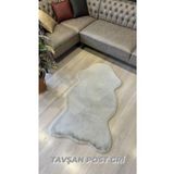 Aries Home Tavşan Tüyü Gri Yumuşak Makinada Yıkanabilir Kaymaz Ve Toplanmaz Süet Taban Post Halı 80 x 250 GRİ