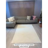 Aries Home Tavşan Tüyü Krem Yumuşak Makinada Yıkanabilir Kaymaz Kalın Dekoratif Post Halı GRİ 100 x 350