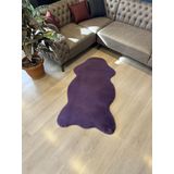 Aries Home Tavşan Tüyü Mor Yumuşak Makinada Yıkanabilir Kaymaz Ve Toplanmaz Süet Taban Post Halı 80 x 100 MOR