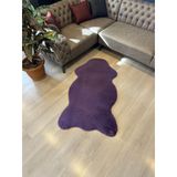 Aries Home Tavşan Tüyü Mor Yumuşak Makinada Yıkanabilir Kaymaz Ve Toplanmaz Süet Taban Post Halı 80 x 300 MOR