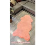 Aries Home Tavşan Tüyü Pembe Yumuşak Makinada Yıkanabilir Kaymaz Ve Toplanmaz Süet Taban Post Halı 160 x 200 Pembe