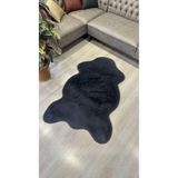 Aries Home Tavşan Tüyü Taş Yumuşak Makinada Yıkanabilir Kaymaz Ve Toplanmaz Süet Taban Post Halı 80 x 200 Taş