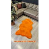 Aries Home Tavşan Tüyü Turuncu Yumuşak Makinada Yıkanabilir Kaymaz Ve Toplanmaz Süet Taban Post Halı 80 x 250 TURUNCU
