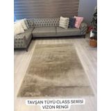 Aries Home Tavşan Tüyü Vizon Yumuşak Makinada Yıkanabilir Kaymaz Kalın Dekoratif Post Halı VİZON 100 x 250
