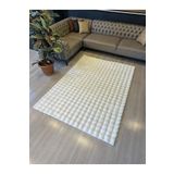 Aries Home Tavşan Tüyü Yumuşak Keçeleşmez Dekoratif Bubble İthal Kalite Post Halı Krem 80 x 100