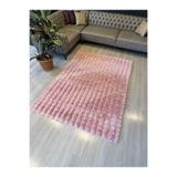 Aries Home Tavşan Tüyü Yumuşak Keçeleşmez Dekoratif Bubble İthal Kalite Post Halı Pembe 80 x 100