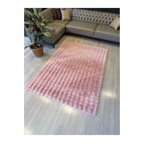 Aries Home Tavşan Tüyü Yumuşak Keçeleşmez Dekoratif Bubble İthal Kalite Post Halı Pembe 80 x 200