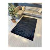 Aries Home Tavşan Tüyü Yumuşak Keçeleşmez Dekoratif Bubble İthal Kalite Post Halı Siyah 100 x 350
