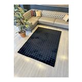 Aries Home Tavşan Tüyü Yumuşak Keçeleşmez Dekoratif Bubble İthal Kalite Post Halı Siyah 100 x 400