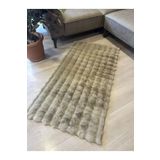 Aries Home Tavşan Tüyü Yumuşak Keçeleşmez Dekoratif Bubble İthal Kalite Post Halı Vizon 80 x 150