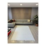 Aries Home Tavşan Tüyü Yumuşak Keçeleşmez Kaymaz Dekoratif Bella İthal Kalite Post Halı Beyaz 80 x 200