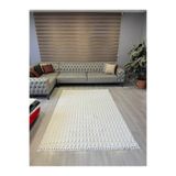 Aries Home Tavşan Tüyü Yumuşak Keçeleşmez Kaymaz Dekoratif Bella İthal Kalite Post Halı Krem 200 x 250