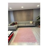 Aries Home Tavşan Tüyü Yumuşak Keçeleşmez Kaymaz Dekoratif Bella İthal Kalite Post Halı Pembe 100 x 400