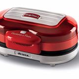 Ariete Party Time Hamburger Makinesi Kırmızı 0205/00 - Hamburger Maker, 1200 Watt, Çift Yapışmaz Plakalar, Aynı Anda Üst Plakada 2 Sandviç Ekmeği Isıtma, Alt Plakada Köfte Pişirme Özelliği