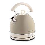 Ariete Vintage Dom Su Isıtıcı Bej 2877/03 - Retro Kettle, 2000 Watt, 1,7 Litre, Kablosuz 360° Dönebilen Taban, Su Seviye Göstergesi, Çıkarılabilir Kireç Önleyici Filtre