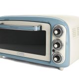 Ariete Vintage Fırın Mavi 0979/05 - Pizza Fırını, 1380 Watt, 18 Litre Kapasite, 3 Pişirme Fonksiyonu, Paslanmaz Çelik Hazne, 60 Dakika Zamanlayıcı, Çift Cam, 230°C ye Kadar Sıcaklık, Kolay Temizleme