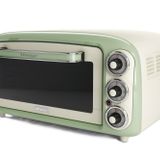Ariete Vintage Fırın Yeşil 0979/04 - Pizza Fırını, 1380 Watt, 18 Litre Kapasite, 3 Pişirme Fonksiyonu, Paslanmaz Çelik Hazne, 60 Dakika Zamanlayıcı, Çift Cam, 230°C ye Kadar Sıcaklık, Kolay Temizleme