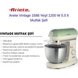 Ariete Vintage - Stand Mikser, Hamur Yoğurma Makinesi, 1200 Watt, 2400 Watt Kilitli Motor, 5,5 Litre Paslanmaz Çelik Hazne,mutfak Şefi + Dijital Hassas Mutfak Tartısı Hediye - Açık Yeşil