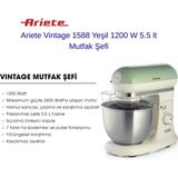 Ariete Vintage - Stand Mikser, Hamur Yoğurma Makinesi, 1200 Watt, 2400 Watt Kilitli Motor, 5,5 Litre Paslanmaz Çelik Hazne,Mutfak Şefi + Dijital Hassas Mutfak Tartısı Hediye