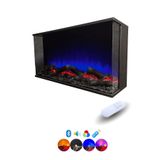 ARİF Dekoratif Elektrikli Şömine - 120x35x25 cm - Kumanda, Bluetooth Hoparlör ve Odun Sesi