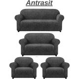 Arife Home 3+2+1+1dokuma Jakar Koltuk Örtüsü. Lastikli, Esnek, Yıkanabilir Koltuk, Kanepe, Çekyat Örtüsü/kılıfı - 180 x 230 cm - Antrasit