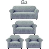 Arife Home 3+2+1+1dokuma Jakar Koltuk Örtüsü. Lastikli, Esnek, Yıkanabilir Koltuk, Kanepe, Çekyat Örtüsü/kılıfı - 180 x 230 cm - Gri