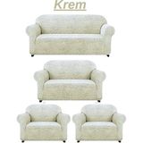 Arife Home 3+2+1+1dokuma Jakar Koltuk Örtüsü. Lastikli, Esnek, Yıkanabilir Koltuk, Kanepe, Çekyat Örtüsü/kılıfı - 180 x 230 cm - Taş - Gri