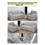 ARİFE HOME Bürümcük Pamuklu Koltuk Kanepe Örtüsü Takımı Lastikli Etekli Koltuk Kanepe Kılıfı 3+3+1+1 Standart