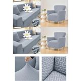 Arife Home Jakarlı 3311 Tuğla Desen Streç Lastikli Koltuk Örtüsü Takımı Esnek Kanepe Çekyat Kılıfı - 180 x 230 cm - Gri