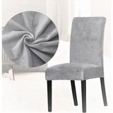 Arife Home Kaliteli Likralı Kadife Sandalye Örtüsü Yıkanabilir Esnek Sandalye Kılıfı Mutfak Sandalye Örtüsü Sandalye Koruma Tek adet - 35 x 50 cm - Gri